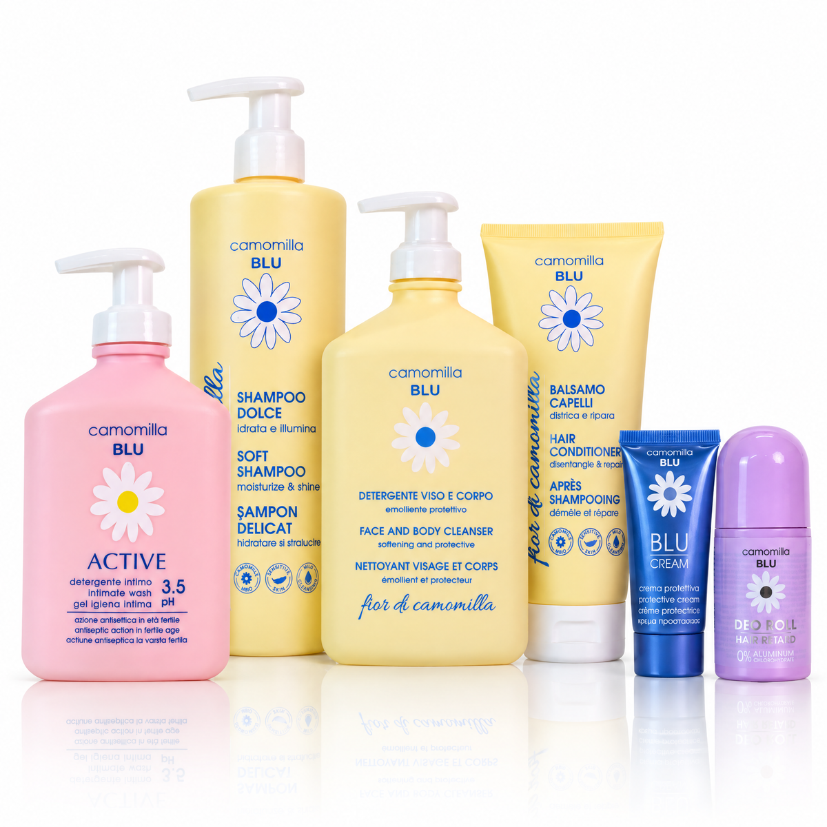 camomilla BLU BUNDLE POWER WOMAN - routine quotidiana per la donna, set di sei prodotti