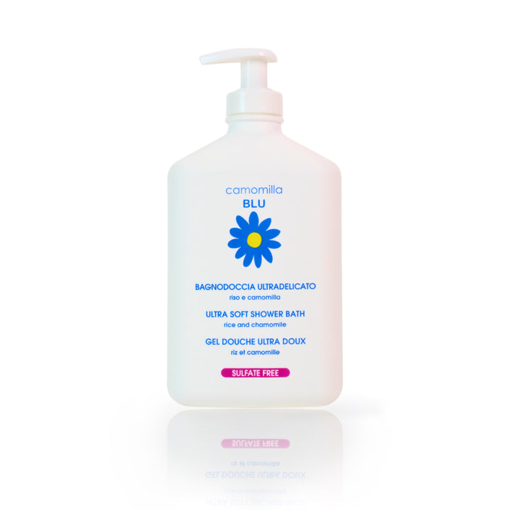 camomilla BLU BAGNODOCCIA ULTRADELICATO riso e camomilla 500ml - fronte