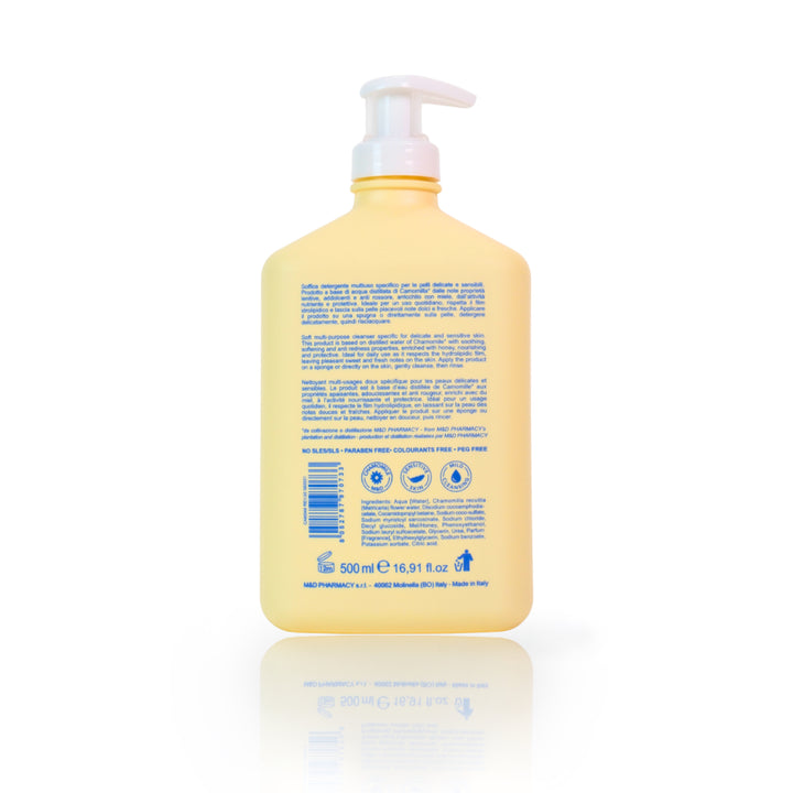 camomilla BLU FIOR DI CAMOMILLA detergente viso e corpo 500ml - retro