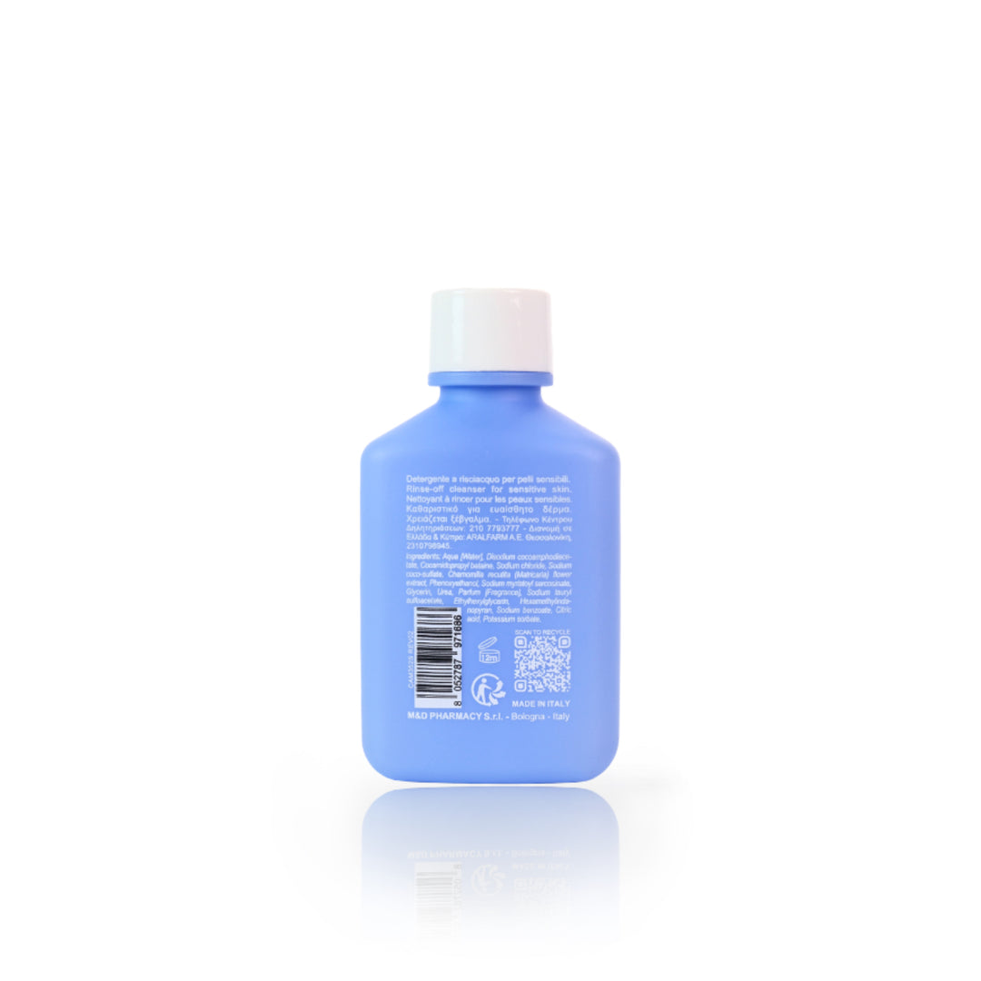 camomilla BLU DETERGENTE VISO E CORPO per pelli secche e sensibili 50ml - retro