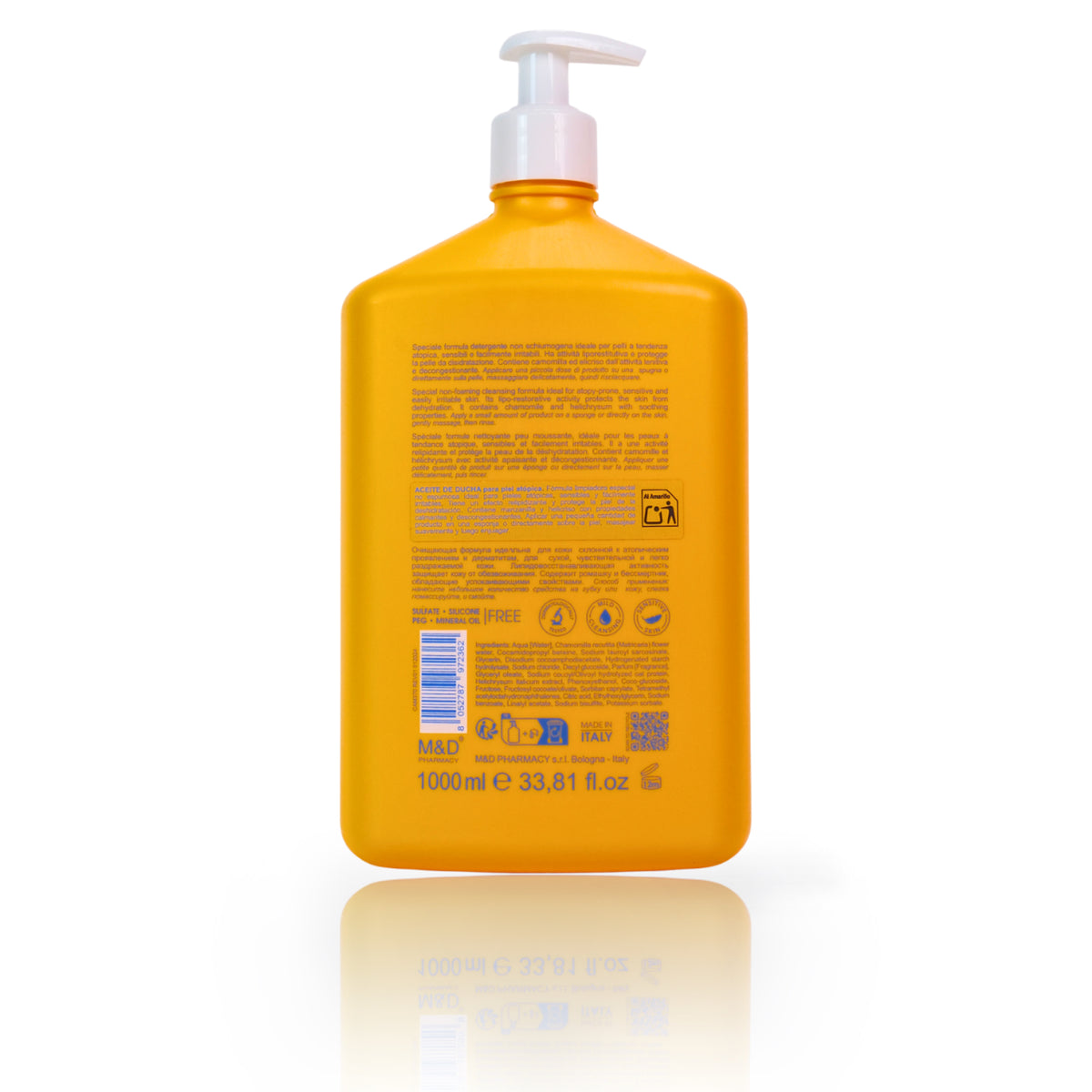 camomilla BLU OLIO DOCCIA pelli a tendenza atopica 1L - retro
