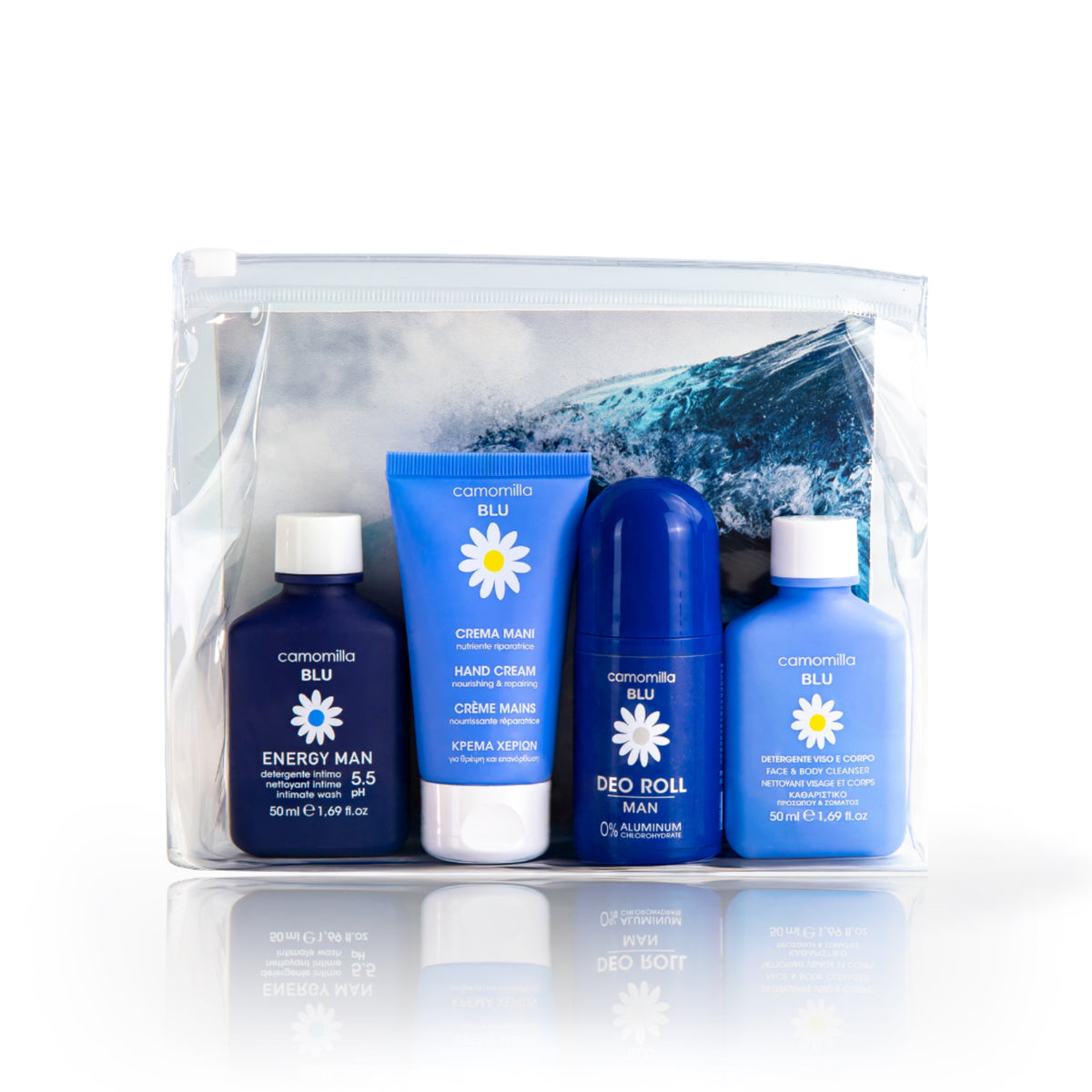 camomilla BLU MEN'S CARE travel kit - pochette con i prodotti
