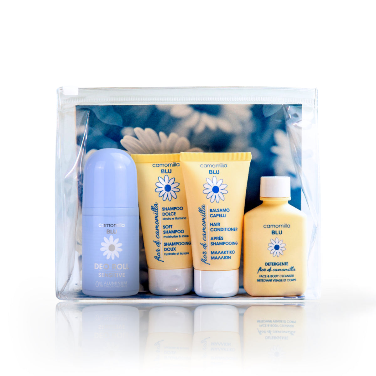 camomilla BLU FIOR DI CAMOMILLA travel kit - pochette con i prodotti