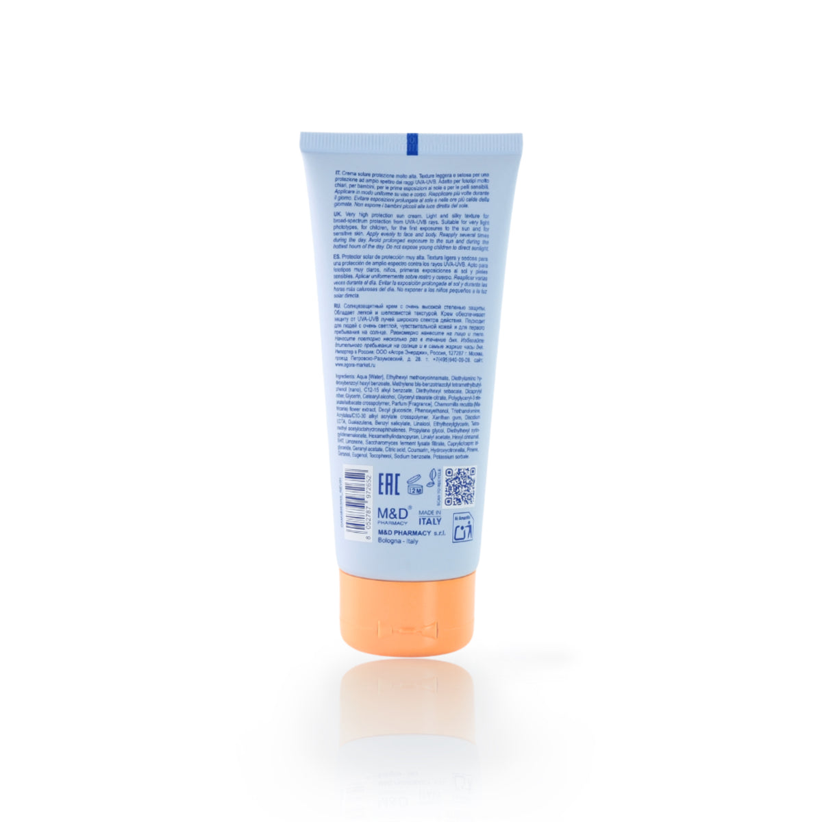 camomilla BLU BLU SUN Protezione Solare SPF50+ 100ml - retro