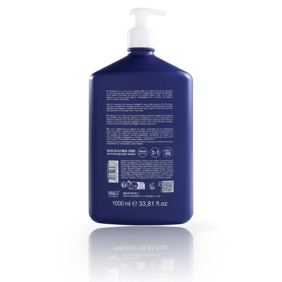 camomilla BLU ENERGY MAN Doccia Shampoo 1L - retro