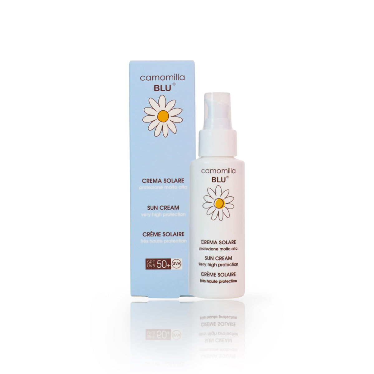 camomilla BLU CREMA SOLARE SPF50+ protezione molto alta 100ml - fronte